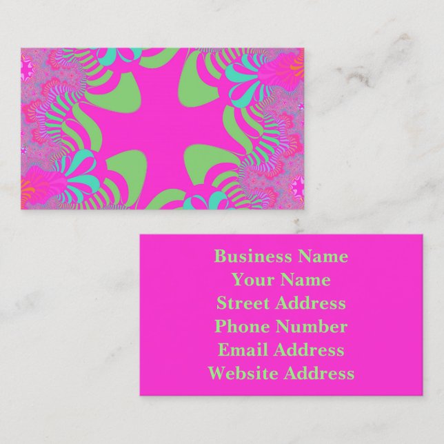 Pink Neon Cross Business Card (Front/Back)