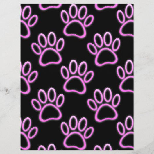 Pink Neon Dog Paw Print (Front)
