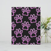 Pink Neon Dog Paw Print (Standing Front)