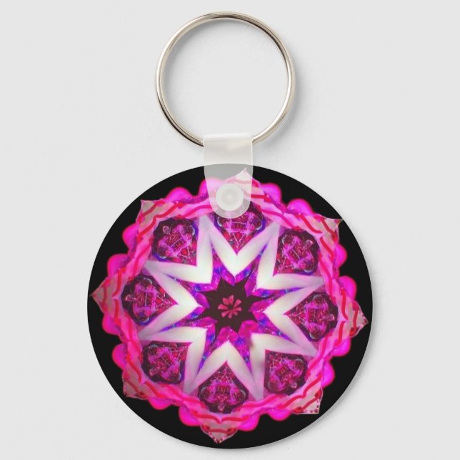 Pink Neon Kaleido-Star Keychain (Front)
