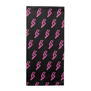 Pink Neon Lightning Bolt Pattern Cloth Napkin
