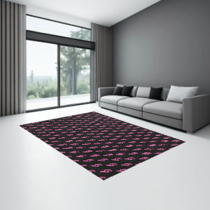 Pink Neon Lightning Bolt Pattern Rug