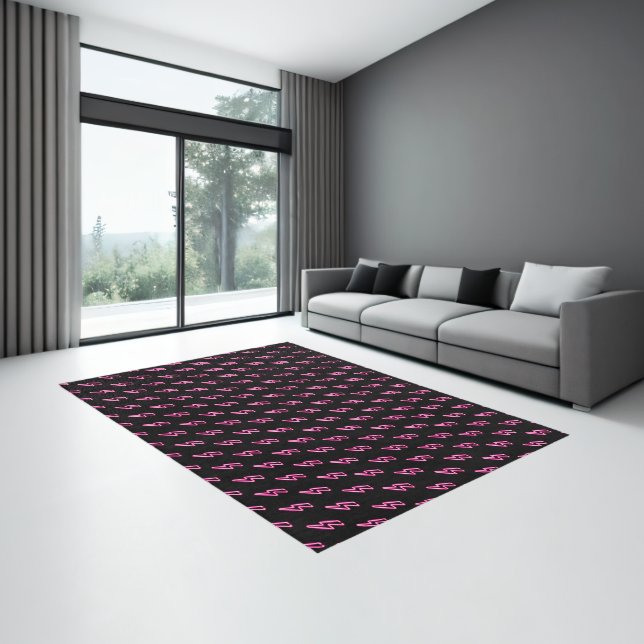 Pink Neon Lightning Bolt Pattern Rug (Insitu (Indoor 3))