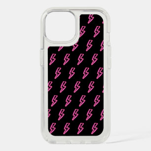 Pink Neon Lightning Bolt Pattern iPhone 15 Case
