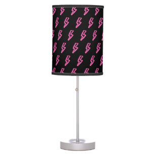 Pink Neon Lightning Bolt Pattern Table Lamp