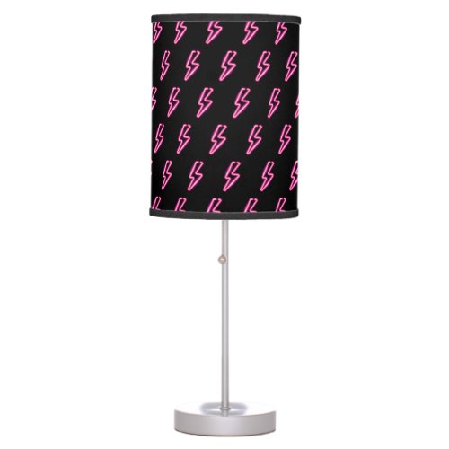 Pink Neon Lightning Bolt Pattern Table Lamp