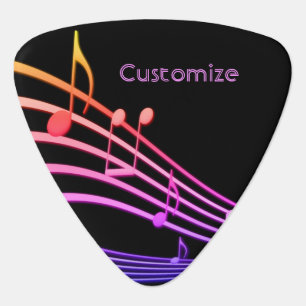 Pink Neon Music Notes Triangle Guitar Pick