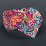 Pink neon Paisley floral pattern Neck Tie<br><div class="desc">Pink fluorescent flamboyant neon Paisley floral pattern will be a great choice for the summertime boho trend.</div>