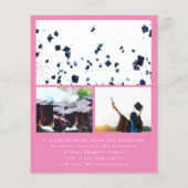 Pink Neon Photo High School Cheap Graduation Card (Back)