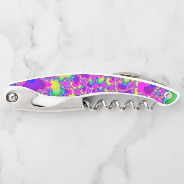 Pink Neon Rainbow Eye Waiter's Corkscrew (Front)