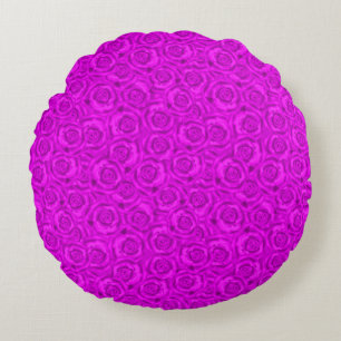 Pink neon round pillow