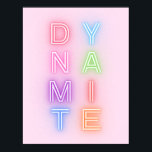 Pink Neon Sign Dynamite Minimal Bright Colorful<br><div class="desc">Dynamite neon sign</div>