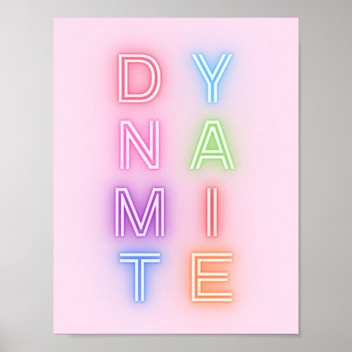 Pink Neon Sign Dynamite Minimal Bright Colorful