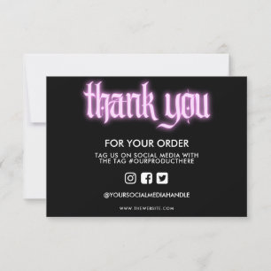 Pink Neon Sign Thank you Media Insert
