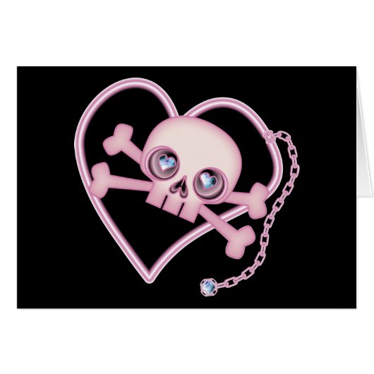 Pink Neon Skull Cards (Front Horizontal)