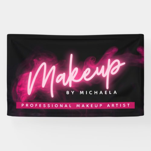 Pink Neon  Smoke Makeup ArtistSalon Banner