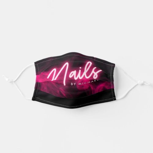 Pink Neon  Smoke Nail SalonTechnician Adult Cloth Face Mask