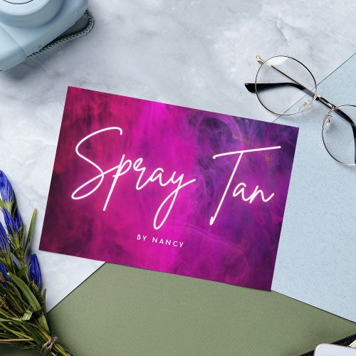 Pink Neon Spray Tan Business Card