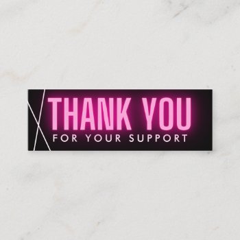 Pink Neon Thank You Geometric Media Insert by TwoTravelledTeens at Zazzle