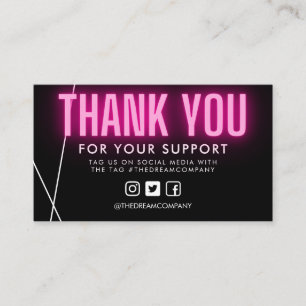 Pink Neon Thank You Logo Media Insert