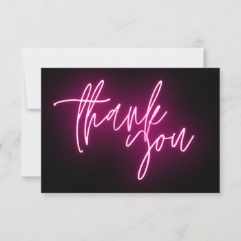 Pink Neon Thank You Trendy by TwoTravelledTeens at Zazzle