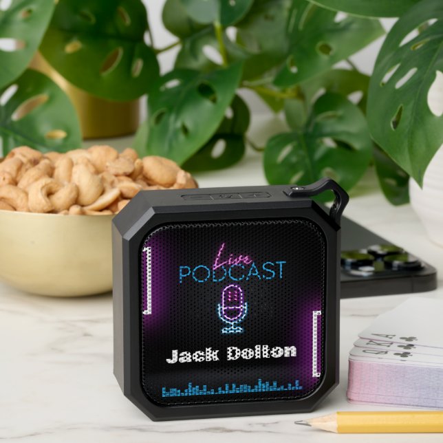 Pink Neon Typographic Modern Bluetooth Speaker (Insitu(Table))