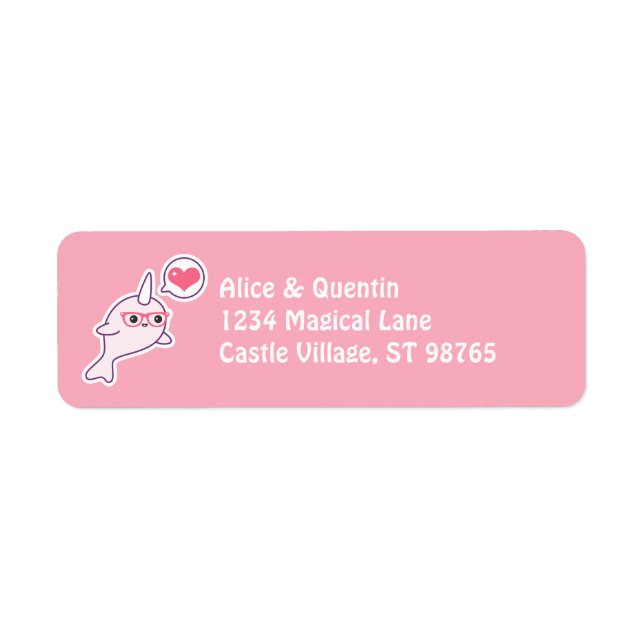 Pink Nerd Narwhal Label (Front)