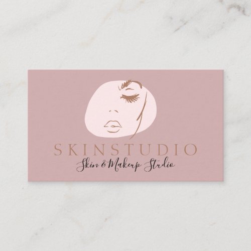 Pink Neutral Aesthetic Tone Face Beauty Skin Business Card