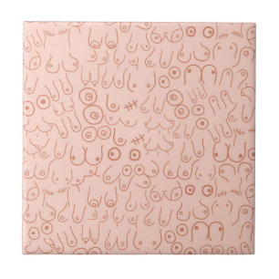Pink neutral scandinavian pattern ceramic tile