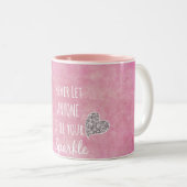 Pink Never let anyone dull your sparkle Quote Two-Tone Coffee Mug (Front Right)