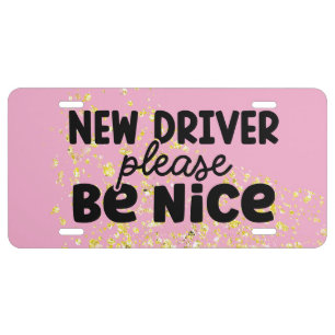 Pink New Driver Quote License Plate
