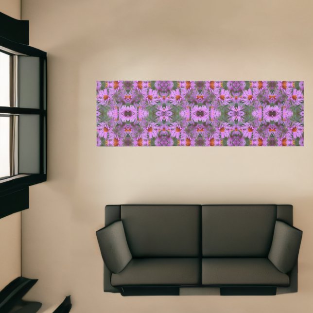 Pink New England Aster Flowers Abstract Runner (Insitu (Indoor 1))