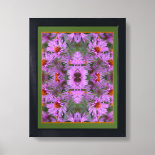 Pink New England Aster Flowers Art Framed Art