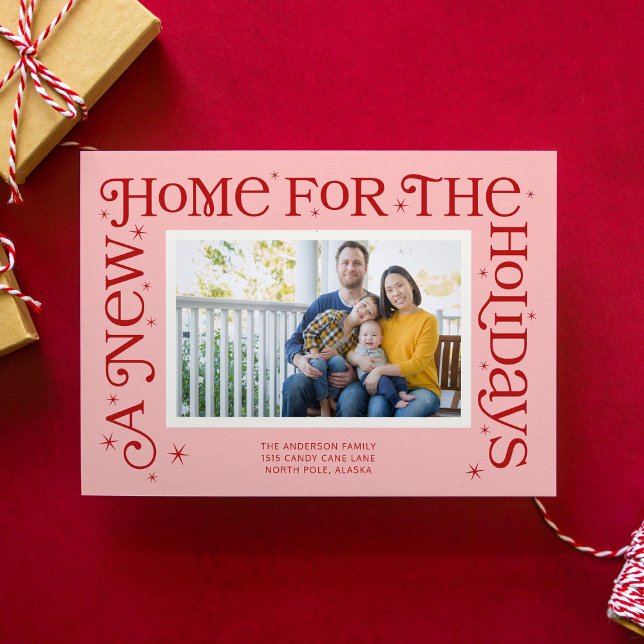 Pink New Home for the Holidays Photo  Holiday Card (Creator Uploaded)