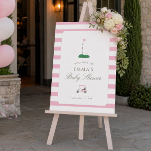 Pink New to the Club Preppy Classic Baby Shower Foam Board