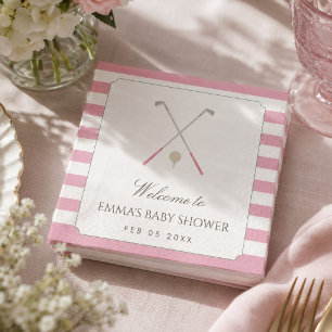 Pink New to the Club Preppy Classic Baby Shower Napkins