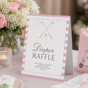 Pink New to the Club Preppy Classic Baby Shower Table Tent