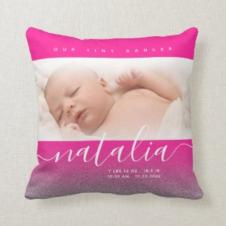 Pink Newborn Baby Photo Glitter