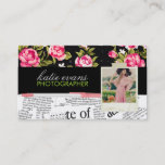 Pink Newspaper Photo Business Card at Zazzle