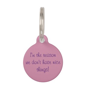 Pink "nice Things" Pet Name Tag by Lilleaf at Zazzle