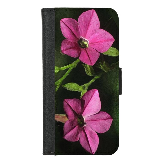 Pink Nicotiana Floral iPhone 8/7 Wallet Case