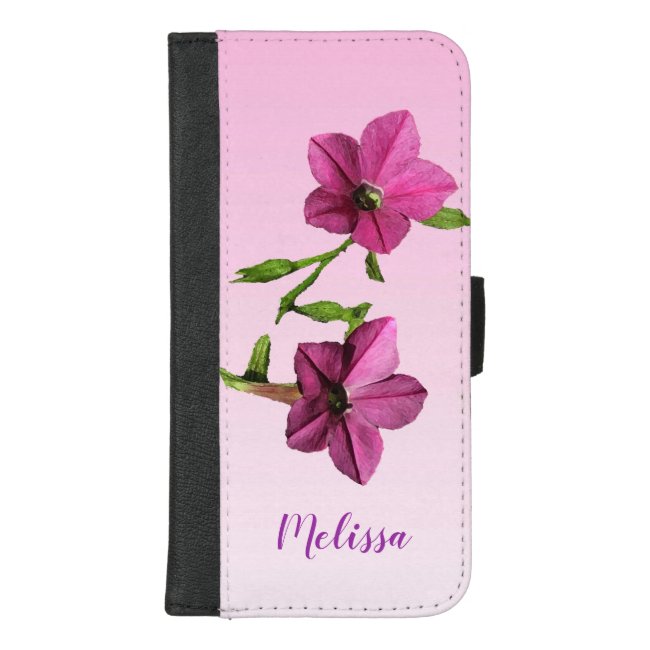 Pink Nicotiana Flower iPhone 8/7 Plus Wallet Case