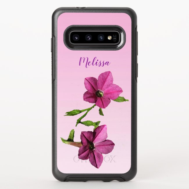 Pink Nicotiana Flowers OtterBox Galaxy S10 Case