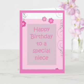 Pink Niece Daisy Birthday Card