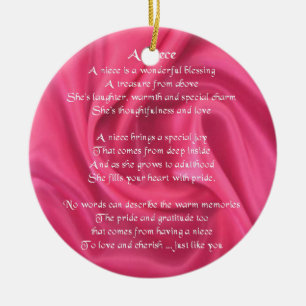 Pink - Niece Poem Ceramic Ornament