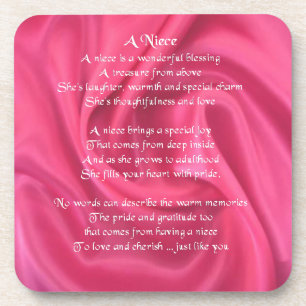 Pink - Niece Poem Drink Coaster