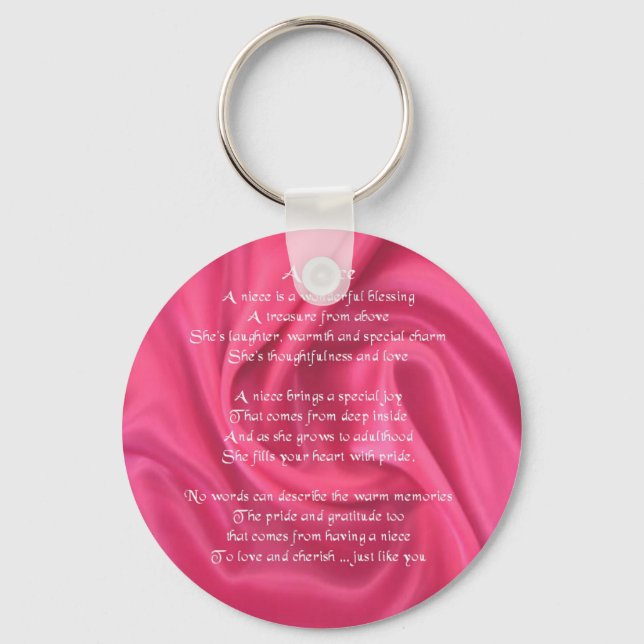 Pink - Niece Poem Keychain (Front)