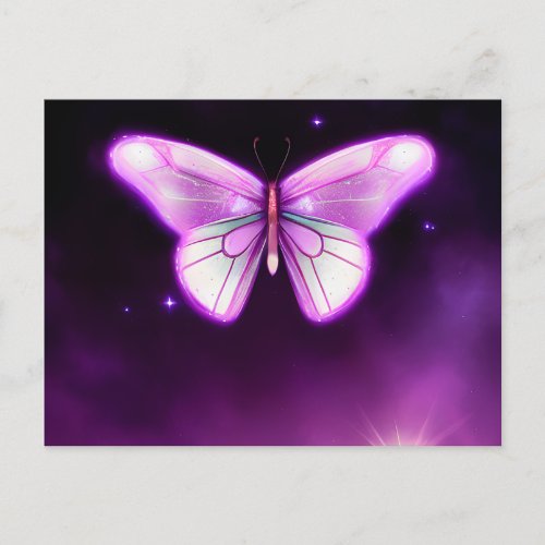 Pink Night Butterfly Postcard