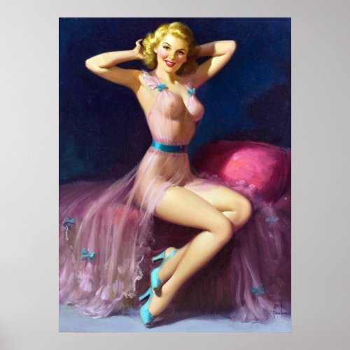 Pink Nighty Pin Up Poster
