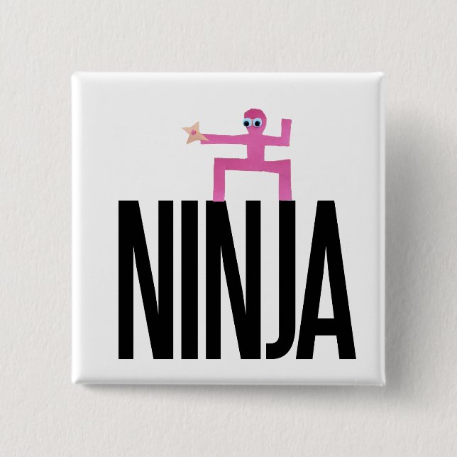 Pink Ninja Button (Front)